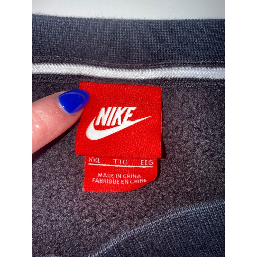 VTG Nike Sportswear Mens XXL Black All Over Mini Swoosh Logo Crewneck Sweatshirt - Picture 2 of 6